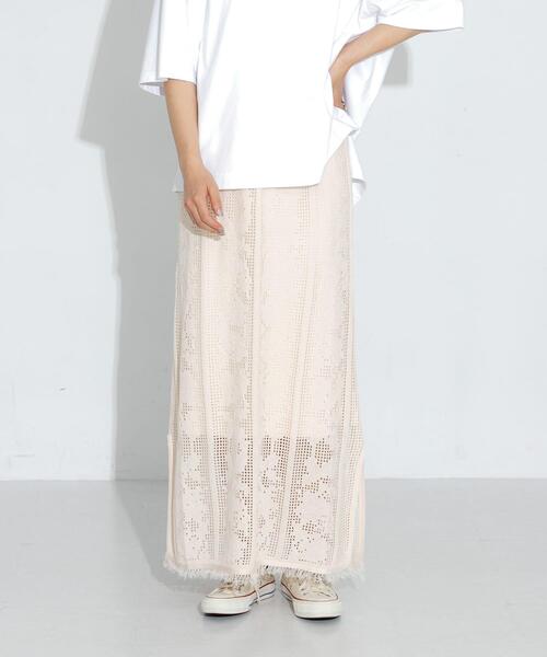 URBAN RESEARCH Sonny Label スカート フラワーメッシュスカート