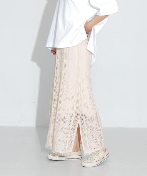 URBAN RESEARCH Sonny Label ロング スカート フラワーメッシュ