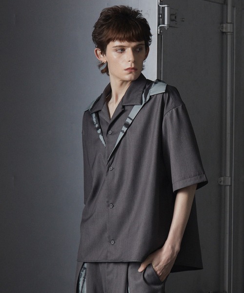 GRANCY シャツ 「GRANCY」Layered Design Open Collar Shirt