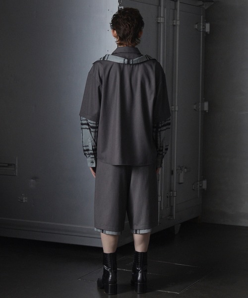GRANCY シャツ 「GRANCY」Layered Design Open Collar Shirt