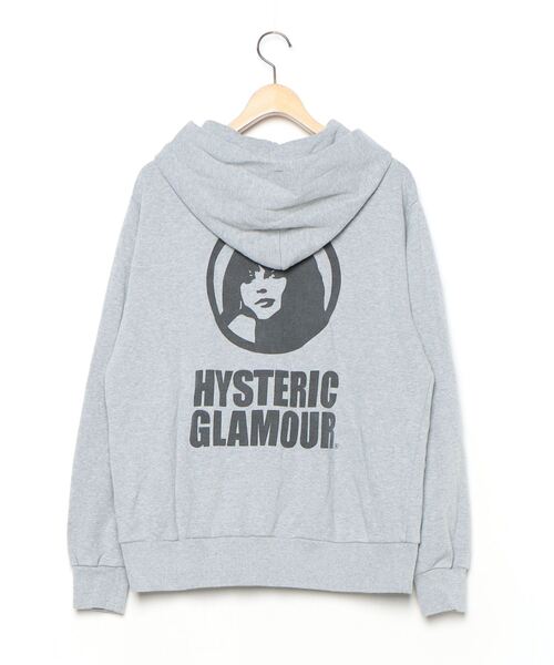 HYSTERIC グレー フーディー ジップアップ HYSTERIC GLAMOUR 「HYSTERIC GLAMOUR」 ジップアップパーカー