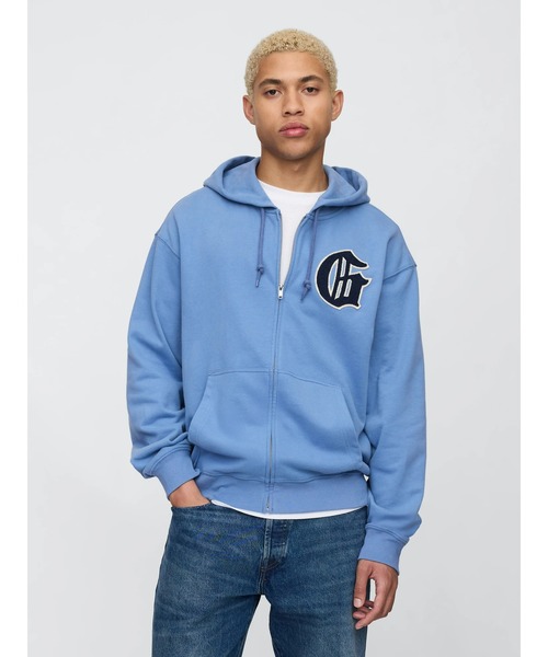 GAP（ギャップ） ジップアップパーカー S ブルー メンズ : ZOZOTOWN