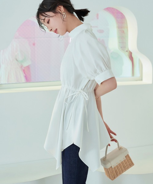 「RUIRUE BOUTIQUE」 半袖チュニック S ホワイト レディース_画像8