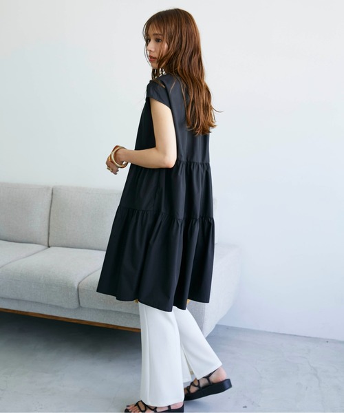 「ECRIRE」 ノースリーブワンピース M オフホワイト レディース_画像2