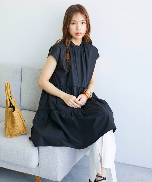 「ECRIRE」 ノースリーブワンピース M オフホワイト レディース_画像7