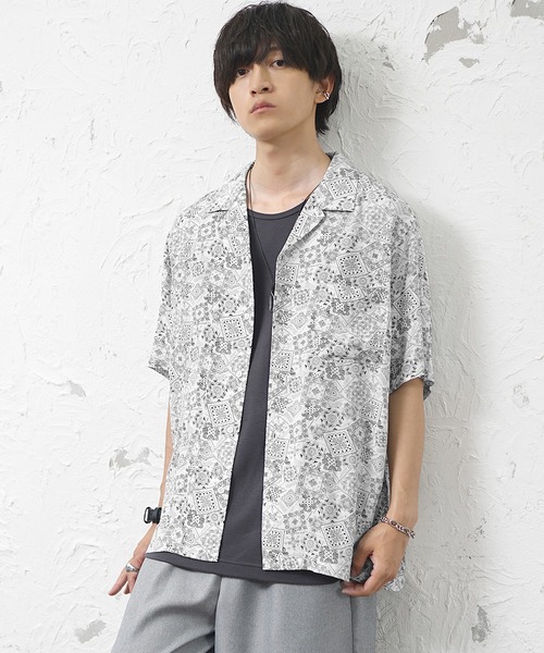 MinoriTY（マイノリティ） シャツ 半袖 「MinoriTY」総柄オープン