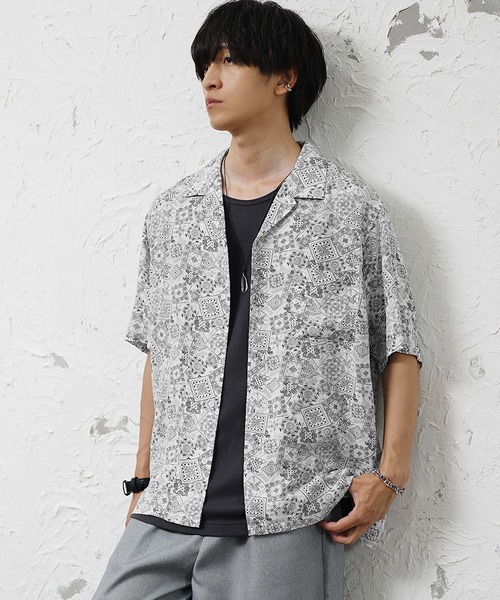 MinoriTY（マイノリティ） シャツ 半袖 「MinoriTY」総柄オープン