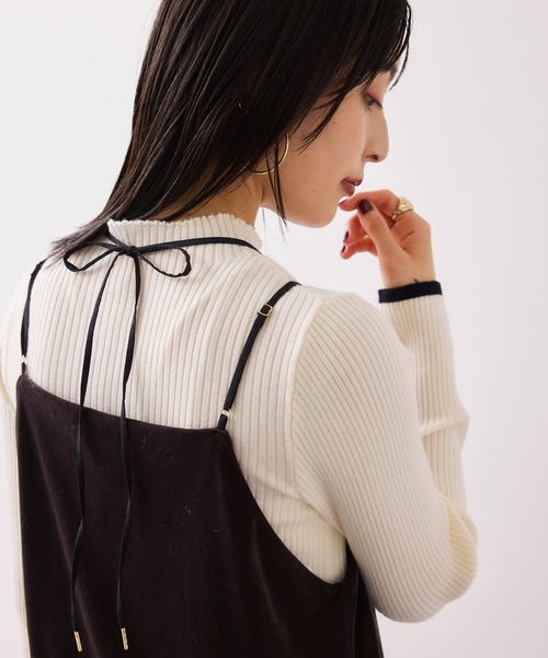 VIS（ビス） ワンピース 刺繍アソートベロアキャミワンピース/2WAY