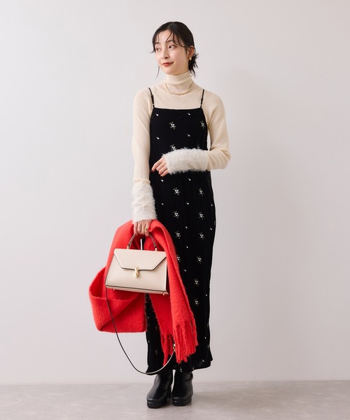 VIS（ビス） ワンピース 刺繍アソートベロアキャミワンピース/2WAY