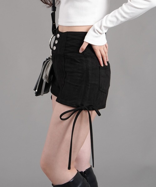 WORKS パンツ マシュマロスエードタッチ ダブルレースアップ3個釦