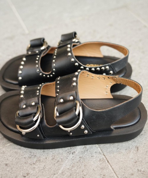 「CAMINANDO」 フラットサンダル 37 ブラック レディース_画像6