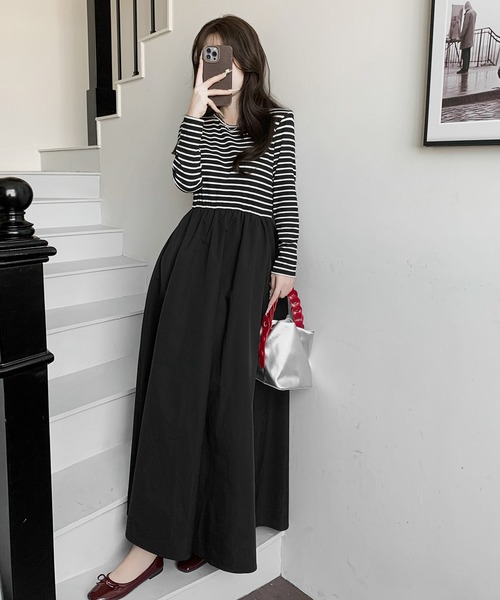 ワンピース ドッキング長袖ワンピース「撥水加工」 : ZOZOTOWN Yahoo