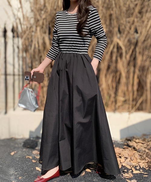 ワンピース ドッキング長袖ワンピース「撥水加工」 : ZOZOTOWN Yahoo