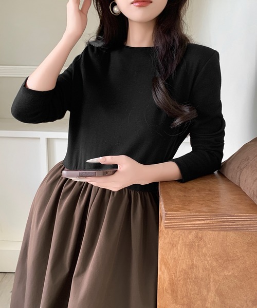 ワンピース ドッキング長袖ワンピース「撥水加工」 : ZOZOTOWN Yahoo