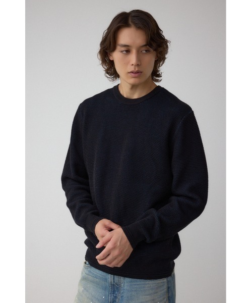 BLAMINK ハイゲージクルーネックニット AZUL BY MOUSSY（アズールバイマウジー） セーター ニット ハニカム