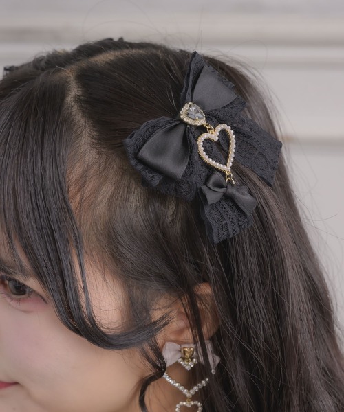 ROJITA（ロジータ） ヘアクリップ レースレイヤードダブルリボン