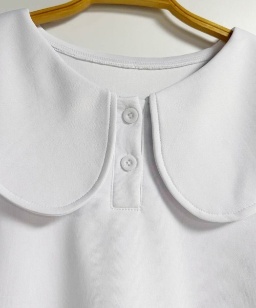 ブラウス シャツ ラウンドカラーパフスリーブブラウス レディース