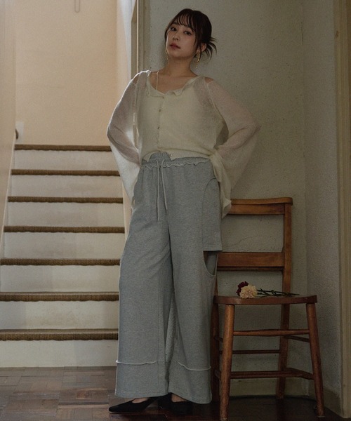 mideal マイディール カットアウトデザインワイドデニム XS mideal（マイディール）の「cut out design wide denim / カットアウト