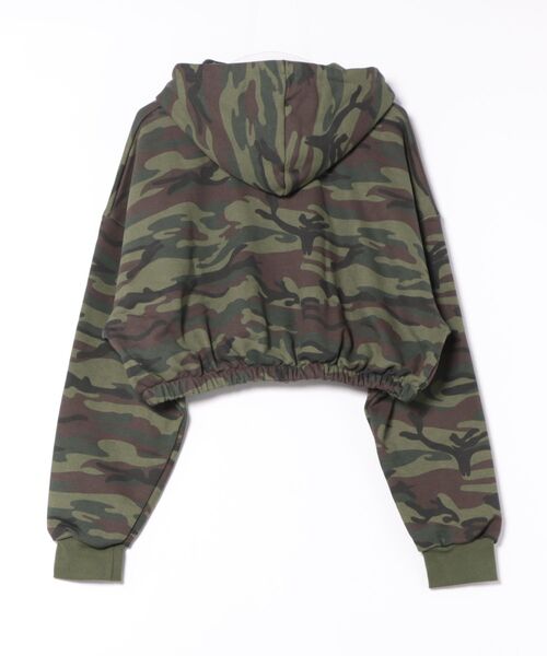 パーカー a.p.o.v. カモフラスウェットオーバーサイズクロップド丈ZIP