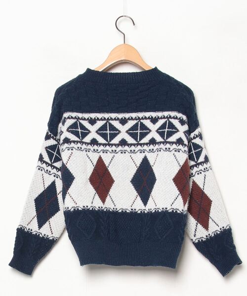 「NANEA」 ニットカーディガン フリー ネイビー レディース_画像2