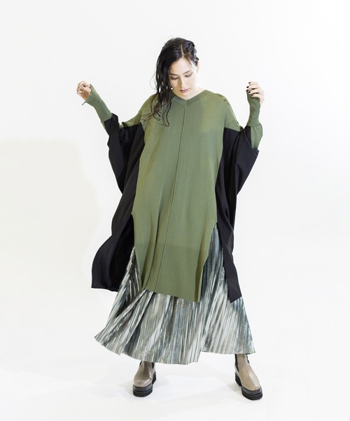 「OSMOSIS」 長袖ニット ONE SIZE ブラック レディース_画像4