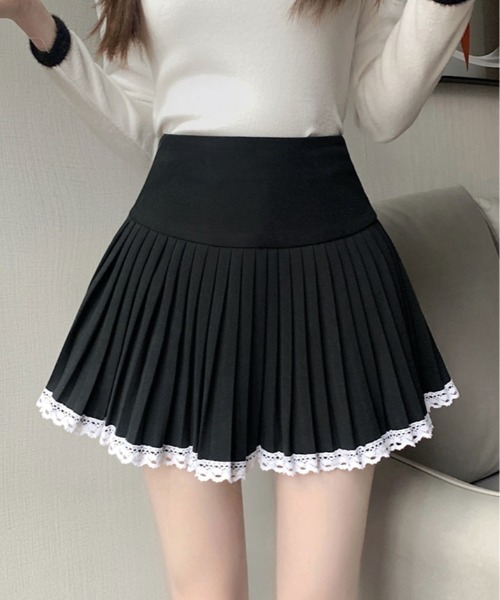 スカート レース パイピング ミニ プリーツ : ZOZOTOWN Yahoo!店