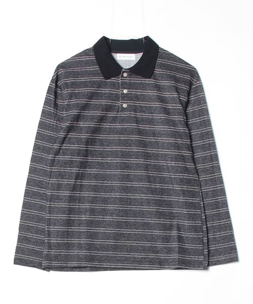 BLANK HOTEL ポロシャツ Contrast Collar Stripe Long Sleeve Polo BLANK HOTEL ポロシャツ Contrast Collar Stripe Long Sleeve Polo