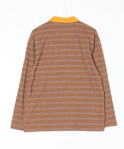 BLANK HOTEL ポロシャツ Contrast Collar Stripe Long Sleeve Polo