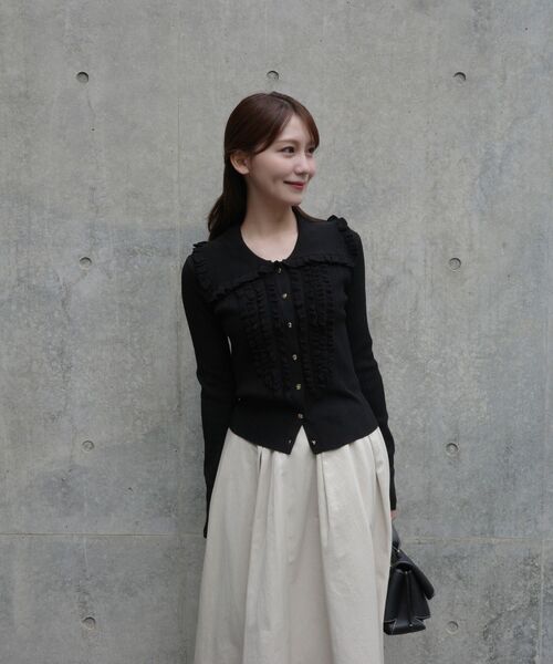 cle blatt カーディガン フリルデザインカーディガン レディース