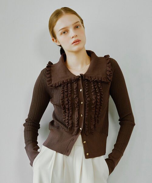 cle blatt カーディガン フリルデザインカーディガン レディース