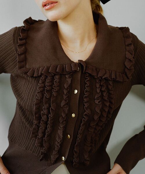 cle blatt カーディガン フリルデザインカーディガン レディース