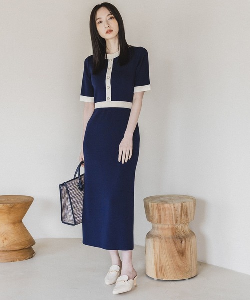 「Andemiu」 半袖ワンピース FREE グレー レディース_画像5