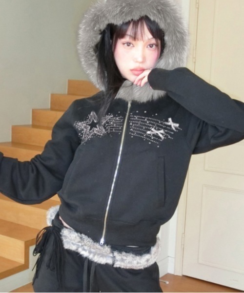 パーカー ファー付きジップパーカー レディース : ZOZOTOWN Yahoo!店