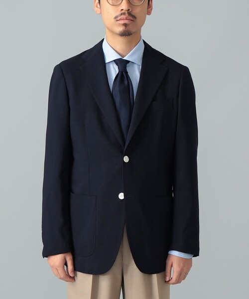 コート ジャケット NEW EASY ジャパンウール ネイビー ジャケット メンズの画像