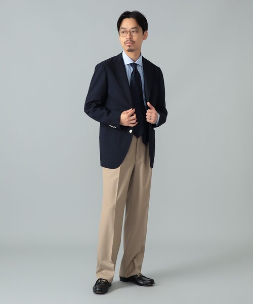 コート ジャケット NEW EASY ジャパンウール ネイビー ジャケット メンズの画像