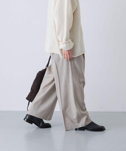 かぐれ パンツ ウォッシャブルウールツイルパンツ レディース