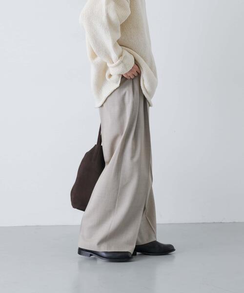 かぐれ パンツ ウォッシャブルウールツイルパンツ レディース