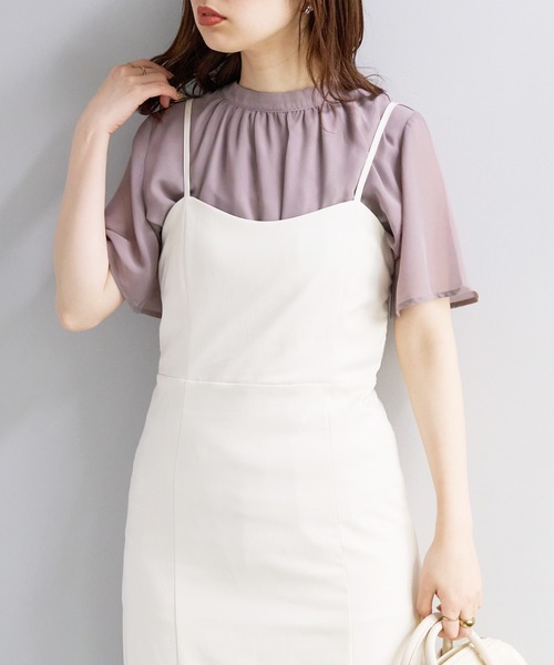 「natural couture」 半袖ブラウス FREE ネイビー レディース_画像2