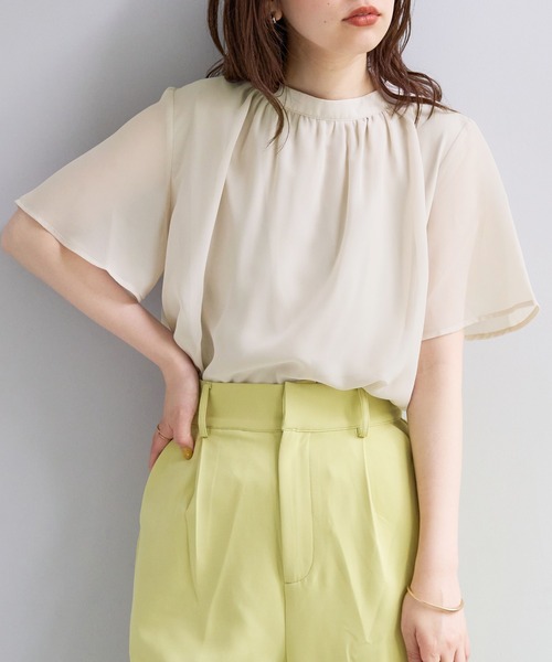 「natural couture」 半袖ブラウス FREE ネイビー レディース_画像3