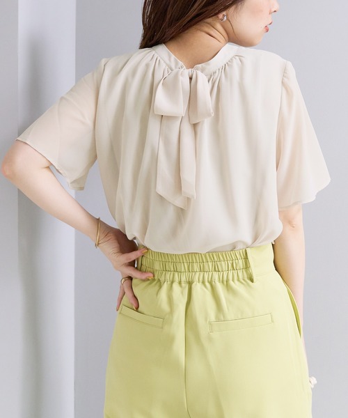 「natural couture」 半袖ブラウス FREE ネイビー レディース_画像4