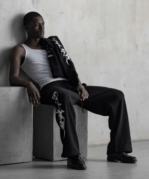 セレモニースーツ スラックス 「STAMPD」S.DAIMON SWEATPANT 01 / ブラック 「SLA-M4103SP」 メンズ_4