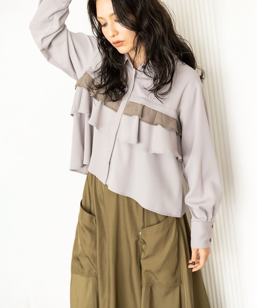 OSMOSIS（オズモーシス） ブラウス シャツ ティアードフリルブラウス