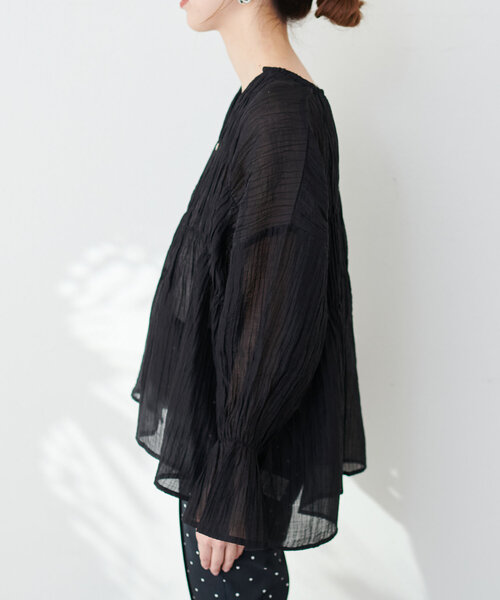 「natural couture」 長袖ブラウス FREE オフホワイト レディース_画像7