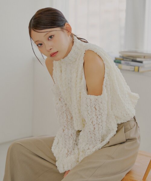 「Chico」 長袖カットソー FREE アイボリー レディース_画像3