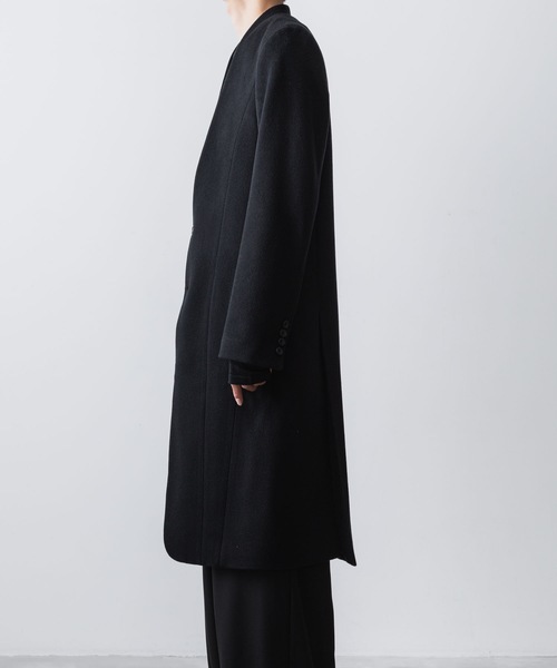 チェスターコート コート SINGLE CHARME NO-COLLAR COAT メンズの画像
