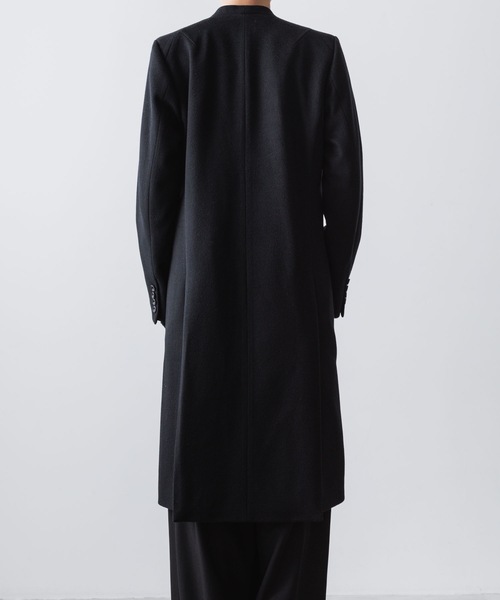 チェスターコート コート SINGLE CHARME NO-COLLAR COAT メンズの画像