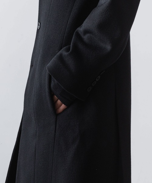 チェスターコート コート SINGLE CHARME NO-COLLAR COAT メンズの画像