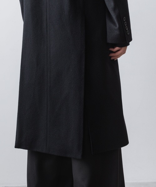 チェスターコート コート SINGLE CHARME NO-COLLAR COAT メンズの画像