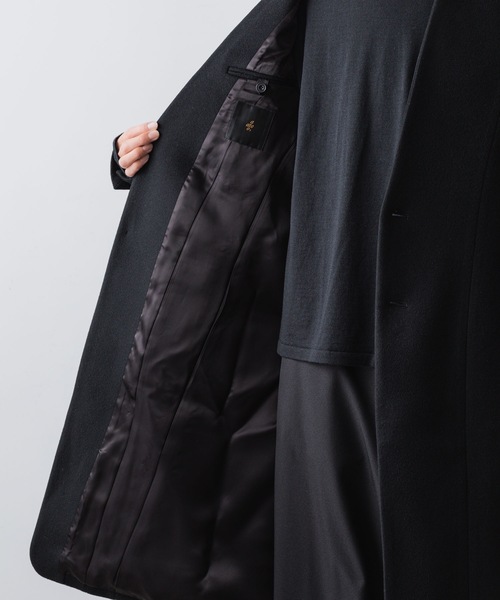 チェスターコート コート SINGLE CHARME NO-COLLAR COAT メンズの画像