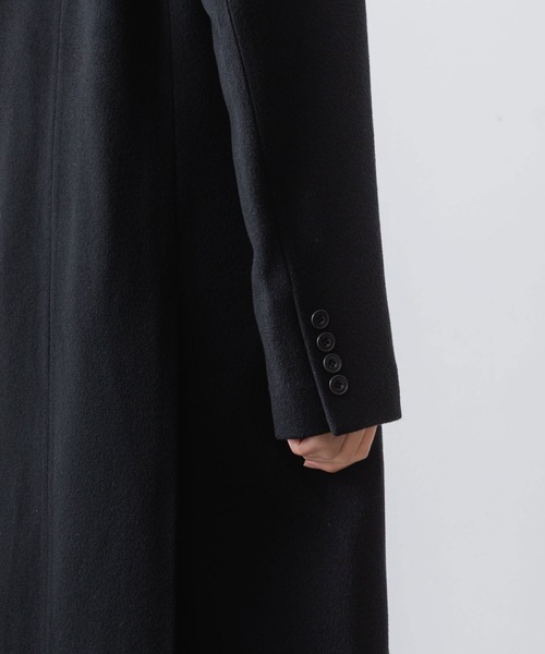 チェスターコート コート SINGLE CHARME NO-COLLAR COAT メンズの画像